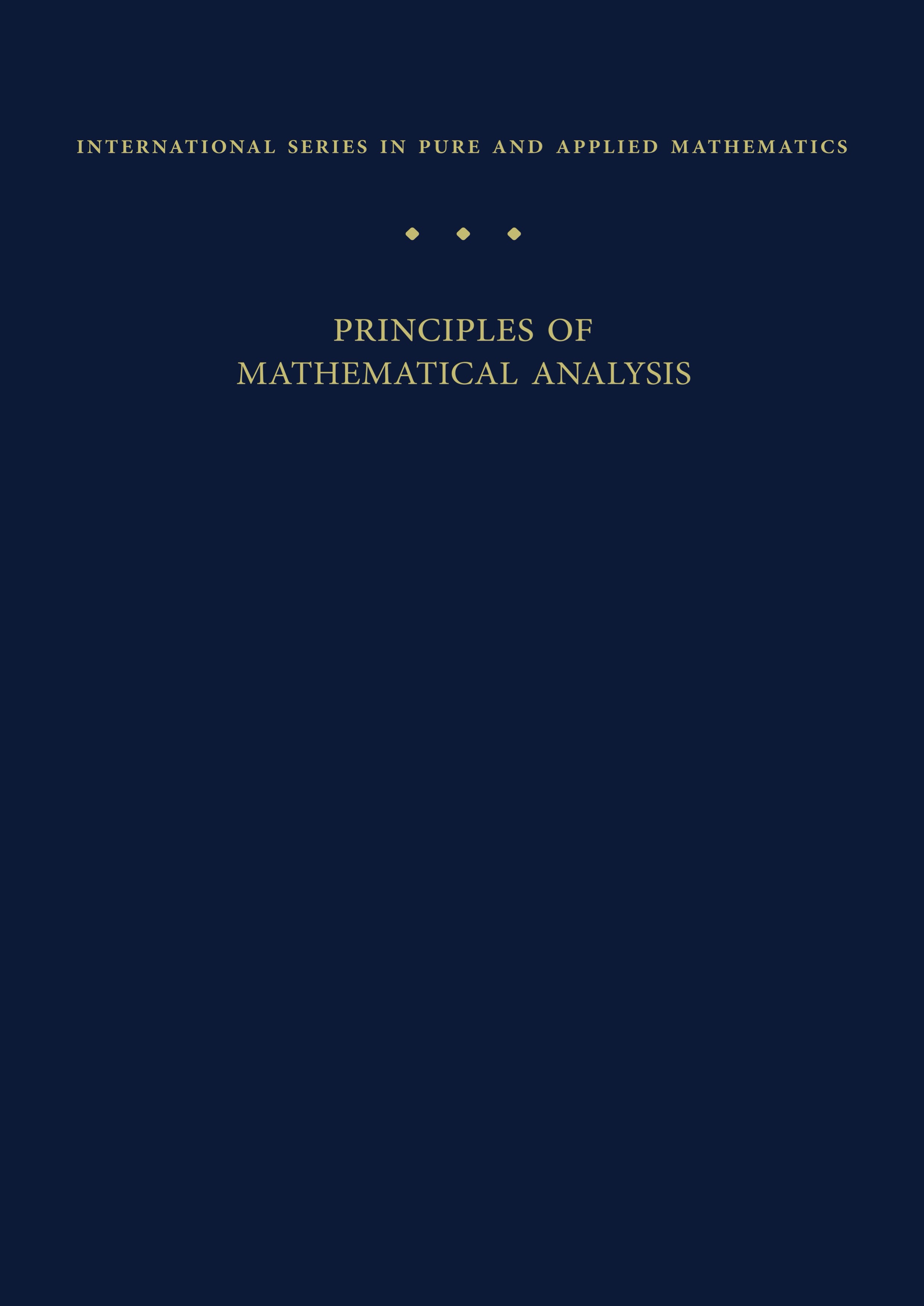 Principles of Mathematical Analysis